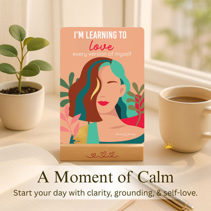 Affirmation Cards for Women – Bold & Beautiful Gift Set with 44 Daily Empowering Quotes + Wooden Stand
